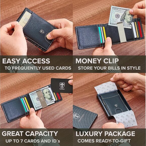 Money Clip Wallet RIO - Mens Wallets slim Front Pocket RFID Blocking Card Holder - Picture 6 of 10